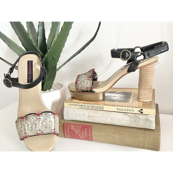 Vivienne Tam Size 8 Buddha Platform Heels - Picture 2 of 6